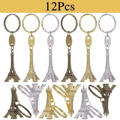 12Pcs Eiffel Tower Keychain For Keys Souvenirs Paris Tour Eiffel Keychain Key Chain Key Ring Decorat