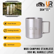 CLS Camping Mug 350 OutdoorML Folding Stainless Steel Mug SUS304 Camping Outdoor
