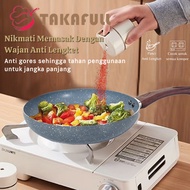 Takafull] WOK PAN MARBLE 24 26 28 30 32 CM Non-Stick | Gas Stove | Marble Frying Pan | Heat Resistant Skillet | Anti-scorched | Premium COOKWARE