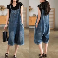 OVERALL JUMPSUIT CELANA KODOK MIDI KULOT JEANS POTONG PINGGANG KOREA IMPORT