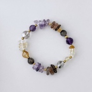 紫水晶 黑太陽骨幹 黑金超七 黃水晶 鈦鋼 天然水晶手鏈