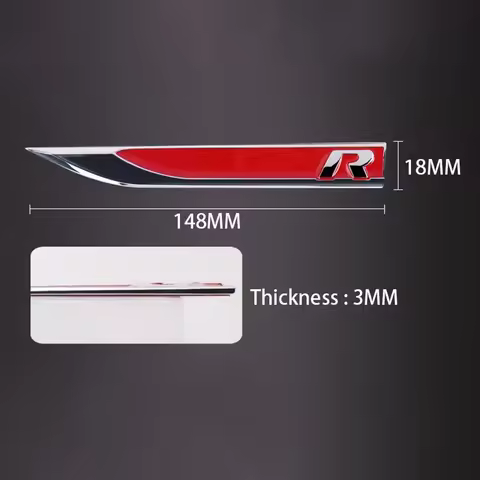 VW 2026 Hot Metal 3D R line Logo Rline Car Fender Side Wing Emblem Badge Sticker For Volkswagen VW G