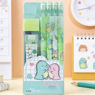 Cute Mechanical Pencil Set 0.5mm 4Pcs HB Automatic Pencil  & 1 Tube Refill for Student Writing Drawi
