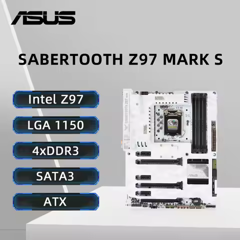 ASUS SABERTOOTH Z97 MARK S Motherboard LGA1150 Support i7-4790K i7-4770K i5-4690K i5-4670K CPU 4xDDR