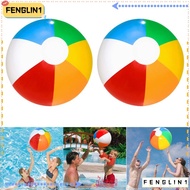 FENGLIN Inflatable Beach Ball, PVC Big Rainbow Beach Ball, Swimming Pool Toy 30cm 40cm Six Colours Inflatable Pool Ball Kids