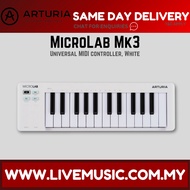 Arturia MicroLab Mk3 Keyboard Controller - Black / White ( MicrolabMK3 / Microlab MK-3 / MK3 )