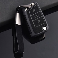 Leather TPU Car Key Case Shell Keyfob for Volkswagen VW Golf 7 MK7 Tiguan L Lamando Bora Lavida Plus Touran Lamando keychain