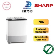 Sharp Semi Auto Washing Machine Twin Tub Washer 7KG Mesin Basuh Manual Murah EST7015