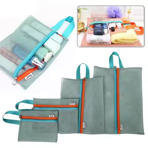 4pcs Travel Storage Organizer Bags Large Capacity Suitcase Storage Luggage Clothes ShoesSorting Orga