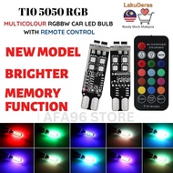 (NEW MODEL) T10 W5W LED MULTICOLOUR LED BULB 5050 SMD CAR LIGHT WITH REMOTE CONTROL