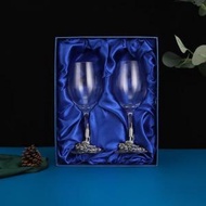 PING - （銀色雙隻禮盒裝）琺瑯彩酒杯 紅酒杯 醒酒器禮盒套裝 高腳杯 #N262_008_041