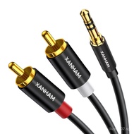 3.5mm to 2RCA Adapter Cable 3.3 Feet /1m Aux TRS 1/8 Inch Jack to 2 RCA Male to Male Y Splitter Cord