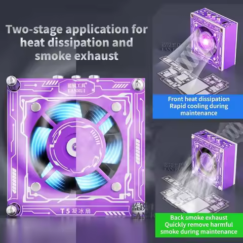 Lanrui T5 UV Lamp Cooling Fan for Mobile Phones Repair 3W Curing & Heat Dissipation 3-Speed Adjustab