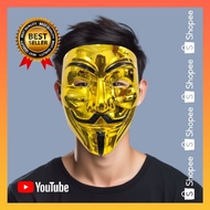 Anonymous Gold Mask Gold Hacker Mask/ Guy Fawkes/ Vendetta/