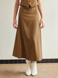 Cider High Waist Solid Maxi Skirt