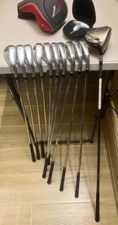TaylorMade R7 Quad 9.5 (flex S) plus 3-9 P A S rac LT iron full set (steel shaft)