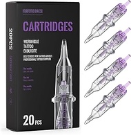Wormhole Tattoo Cartridge Needles, 20pcs 7RS Disposable Tattoo Needle Cartridges Standard 7 Round Sh