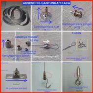 K652 Gantungan Bracket Rak Ambalan Kaca DOUBLE MATI Kawat Sling Baja