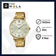 (2 Years Warranty) Casio Women Analog Watch LTP-VT01G-9B Gold Stainless Steel Strap
