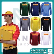 dhl long sleeve jersey lengan panjang logistic rider quick dry unisex postman shirt tshirt tee baju 