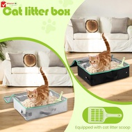 Cat Travel Litter Box Waterproof Portable Cat Litter Box Foldable Litter Box with Litter Scoop for O