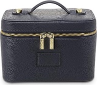 ETOILE - Mini Vanity Case Navy - Stylish Travel Makeup Bag Organizer With Removable Dividers