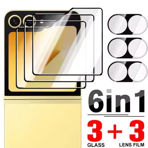 6IN1 Temperd Glass for Samsung Galaxy Z Flip 5/6 5G Outer Screen Protector Camera Lens Protective Fi