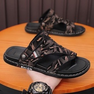 Wasteland style flip flops for men wearing non-slip anti-odo废土风人字拖男外穿防滑防臭夹脚拖鞋男开车两用户外沙滩凉鞋7.16