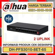 () Dahua PoE Switch ETHERNET 8port+2 Uplink PFS3010-8ET-65 Warranty