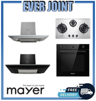 Mayer MMSS773 [75cm] 3 Burner Stainless Steel Hob + Mayer MMCH905 [90cm] Silver / Black Chimney Hood + Mayer MMDO8R [60cm] Built-in Oven with Smoke Ventilation System Bundle Deal!!