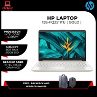 HP 15S-FQ2512TU ( SIL ) / 15S-FQ2511TU ( GOLD ) i5 Laptop (I5-1135G7,8GB,512GB SSD,INTEL IRIS XE,W11