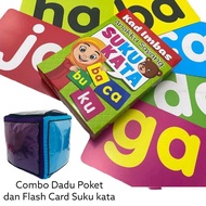 Dadu Poket Game Flash Card Suku Kata Educational Language Toys