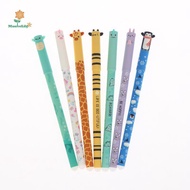 LILY 7Pcs Pen Bee Giraffe 0.5mm Colored Pen Neutral Pen Cartoon Animals Erasable Gel For Writing Sch