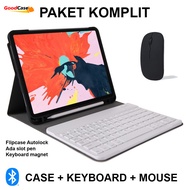 PAKET SUPER LENGKAP Samsung Galaxy Tab S9/ S9 FE/ S9+/ S9 FE+/ S9 Ultra | S6 Lite P610/ P615 | T870 Tab S7 11 | S7+ T970/ S7 FE 5G T736 | A7 Lite T220/ T225 | A8 2022 X205 | S8 X700/X706 | S8+ X800/X806 | Keyboard + Sarung + Mouse Bluetooth Book Case