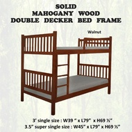 HISAKO Mahogany Solid Wooden Double Decker Bed Frame