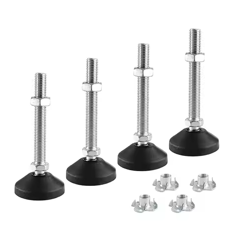4Pcs Swivel M8 M10 M12 Leveling Feet, Adjustable Furniture Feet Heavy Duty Leveling Feet for Furnitu