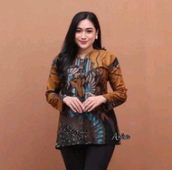 BATIK ATASAN WANITA TERBARU KEKINIAN TERMURAH BLUS BATIK WANITA MODEL TALI SAMPING DAN KANCING ALL M