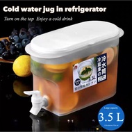 3.5L Baldi Air Sejuk untuk Peti Sejuk Lemon Air Sejuk Botol Minuman Sejuk Teko Air Ais dengan Faucet