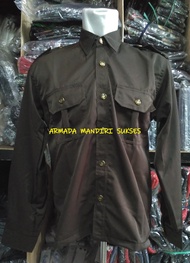 Seragam Safari Security Coklat - Safari Tangan Panjang Coklat
