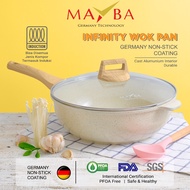 Germany MAYBA WOK 30cm INFINITY Ice Cream | Frying pan Glowing granite marble pan Germany Glowpann Germany - deep wok