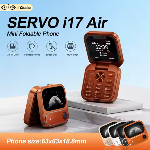 SERVO i17 AIR Small Flip Mobile Phone Bluetooth Dialer Magic Voice Blacklist FM Flashlight Dual SIM 