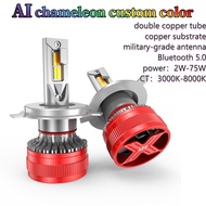 AI LED headlight lampu bulbs 2pcs custom color 150W 5200LM H4 H1 H7 H11 9005 9006 9012