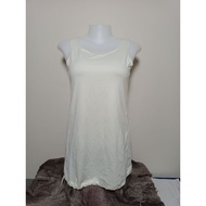 Tank Top Bra Cover Sports Fabric DANSKIN Brand Cream Color Size L Chest 34-42 Inches