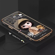 Beret Case for Samsung A32 4G Samsung A32 5G Samsung A52 4G Samsung A72 4G Samsung A22 4G A22 5G A23 5G luxury Character pattern silicone straight edge mobile phone case