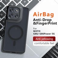 Transparent Shockproof Magnetic Hard Case For Motorola G86 Power/Moto G86 5G Phone Cover Casing