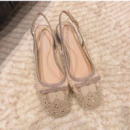 High heels, glitter square heels, stone motifs, 3P high 86651 5/9