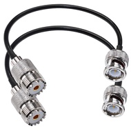 TUOLNK BNC to UHF Jumper Cable RG58-12in (30cm) for CB Radio PL259 to BNC Pigtail Coaxial Cable 2Pcs
