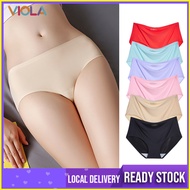 Ice Silk Panties Seamless Women Underwear Middle Waist Seluar Dalam Wanita Girl Panties