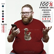 MERAH KATUN Men's T-shirt Big Size B2039 BOLT QJ Oblong Simple Premium Cotton Jumbo Writing Material