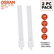 2 PC PACK | OSRAM DULUX S 11 LED | 6W = 11W | 700 Im | G23 | 220-240V | Cool White 4000k